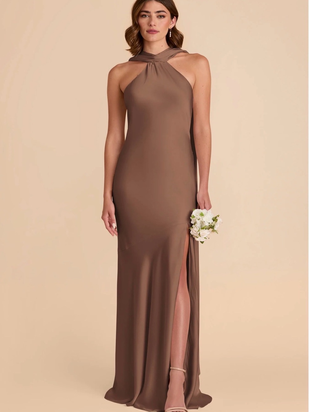 Matte Satin Mocha Eileen Dress